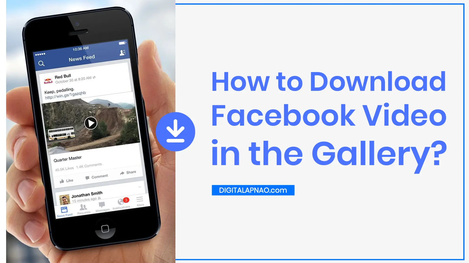 how to download facebook video in the phone gallery
